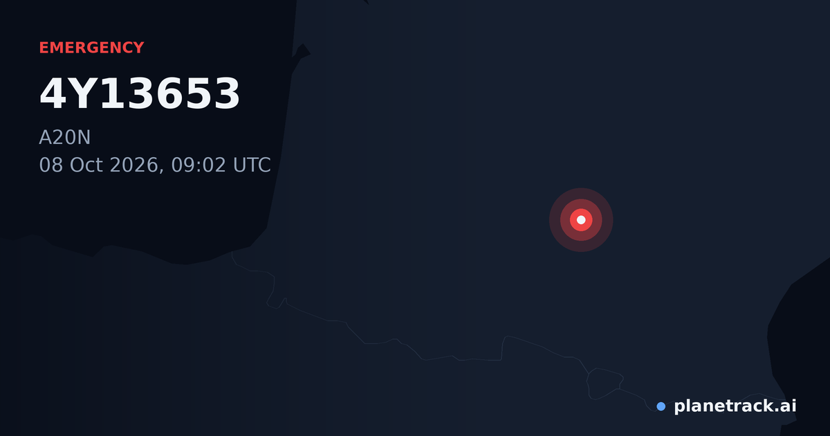 Map of where 4Y13653's emergency: squawk 7600 happened