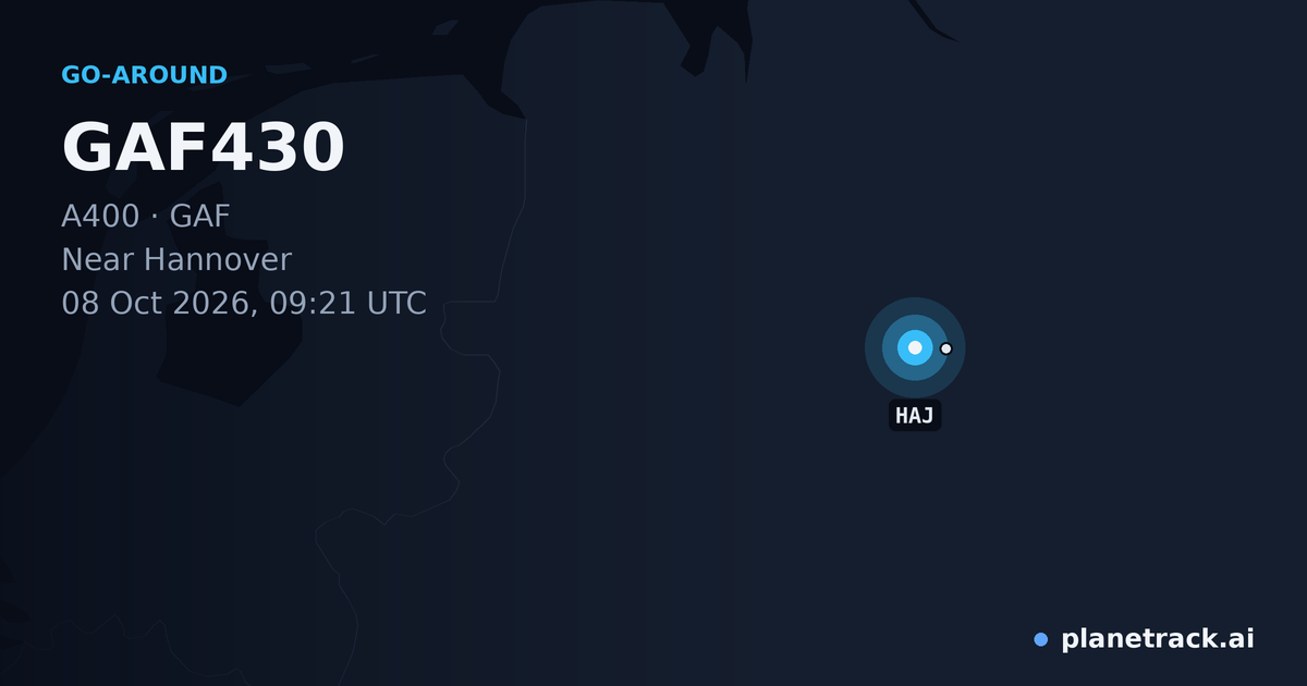 Map of where GAF430's go-around happened