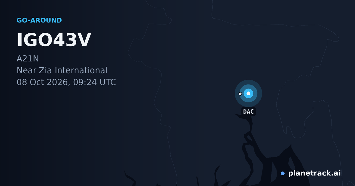Map of where IGO43V's go-around happened