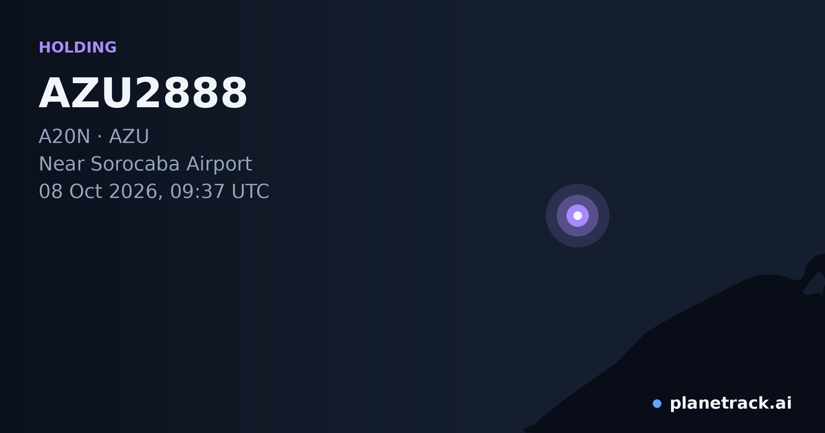 Map of where AZU2888's holding pattern happened
