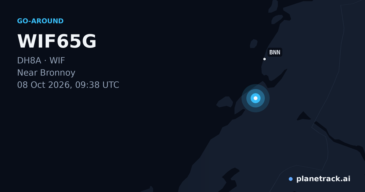 Map of where WIF65G's go-around happened
