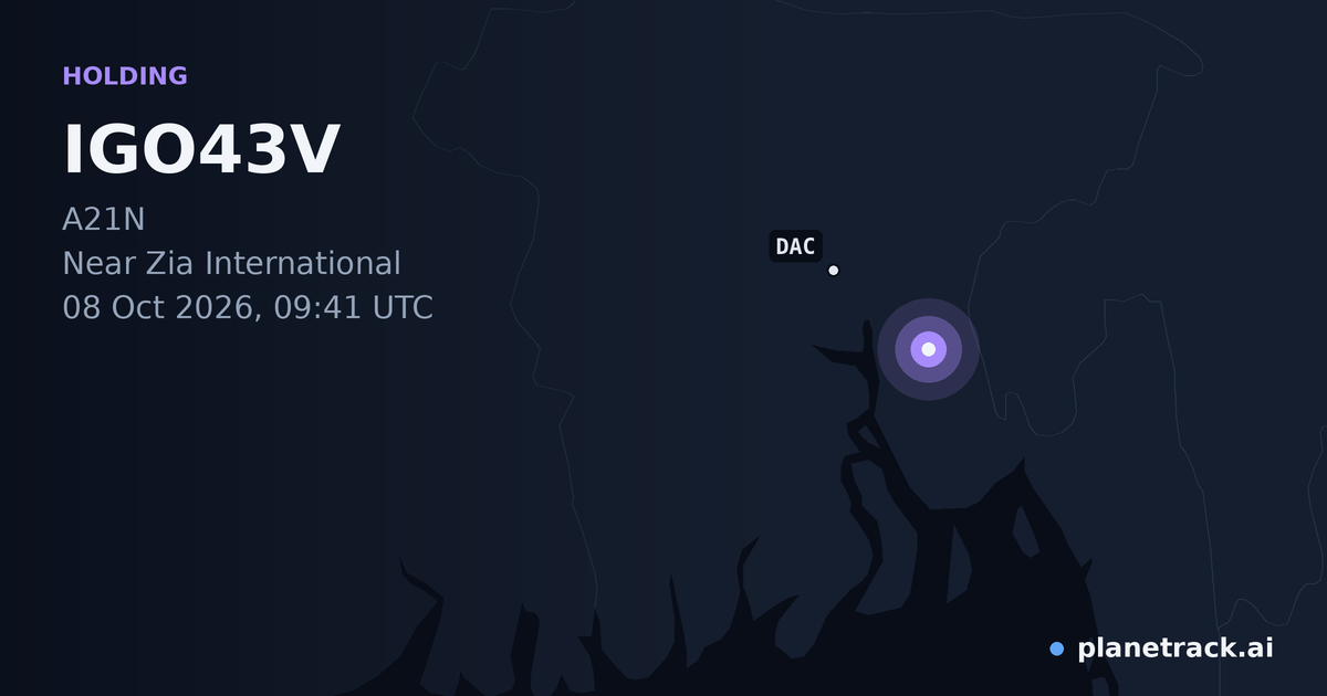 Map of where IGO43V's holding pattern happened