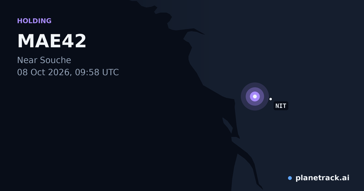 Map of where MAE42's holding pattern happened
