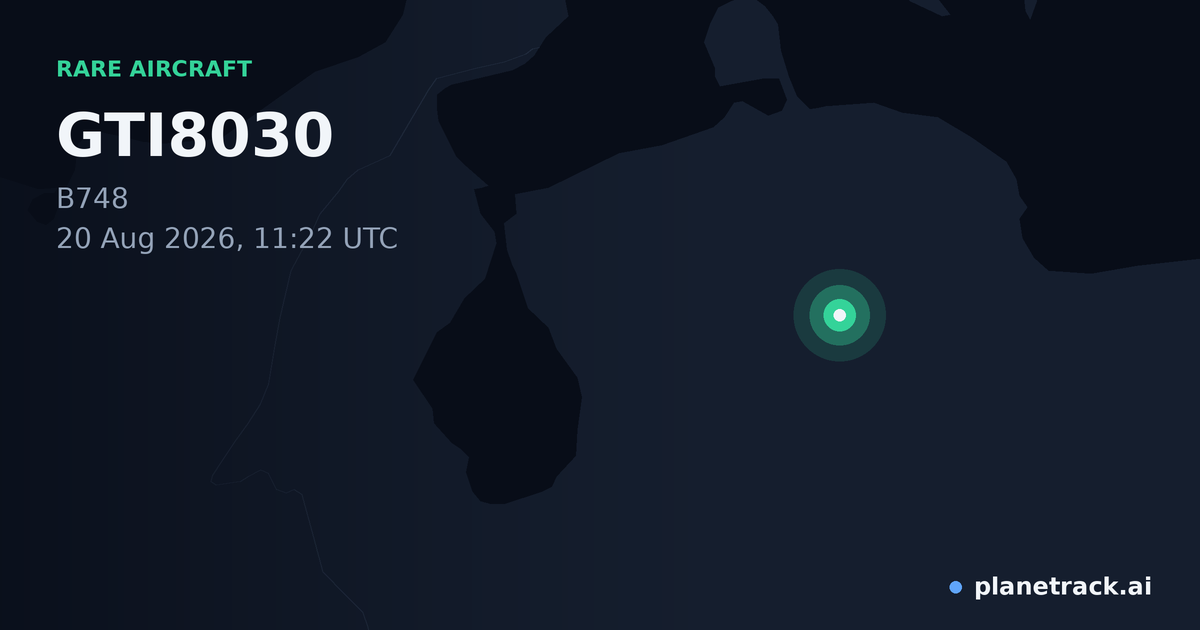 Map of where GTI8030's rare aircraft happened