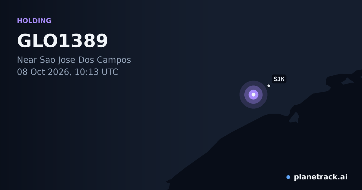 Map of where GLO1389's holding pattern happened