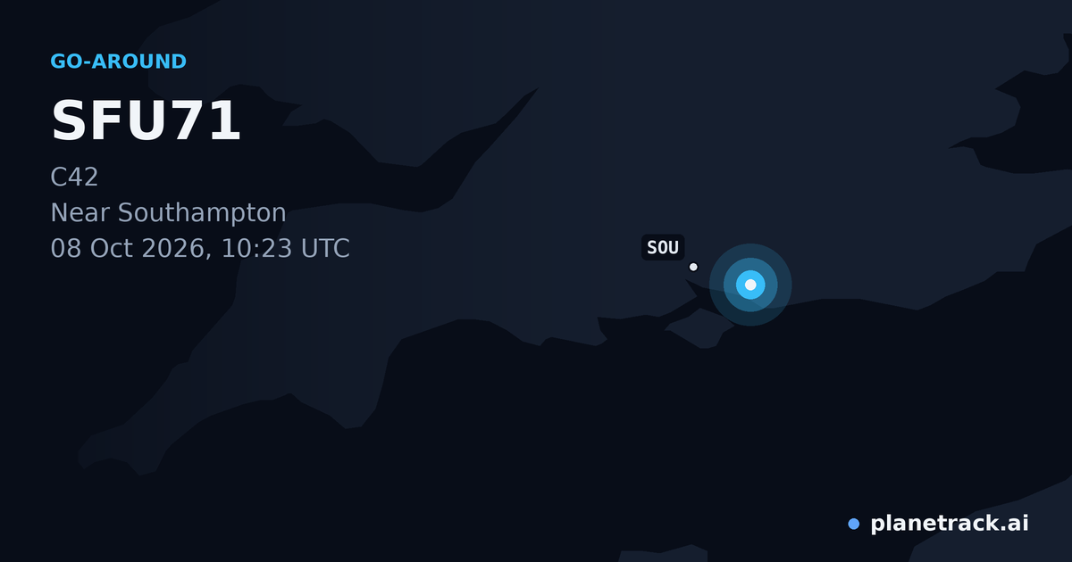Map of where SFU71's go-around happened