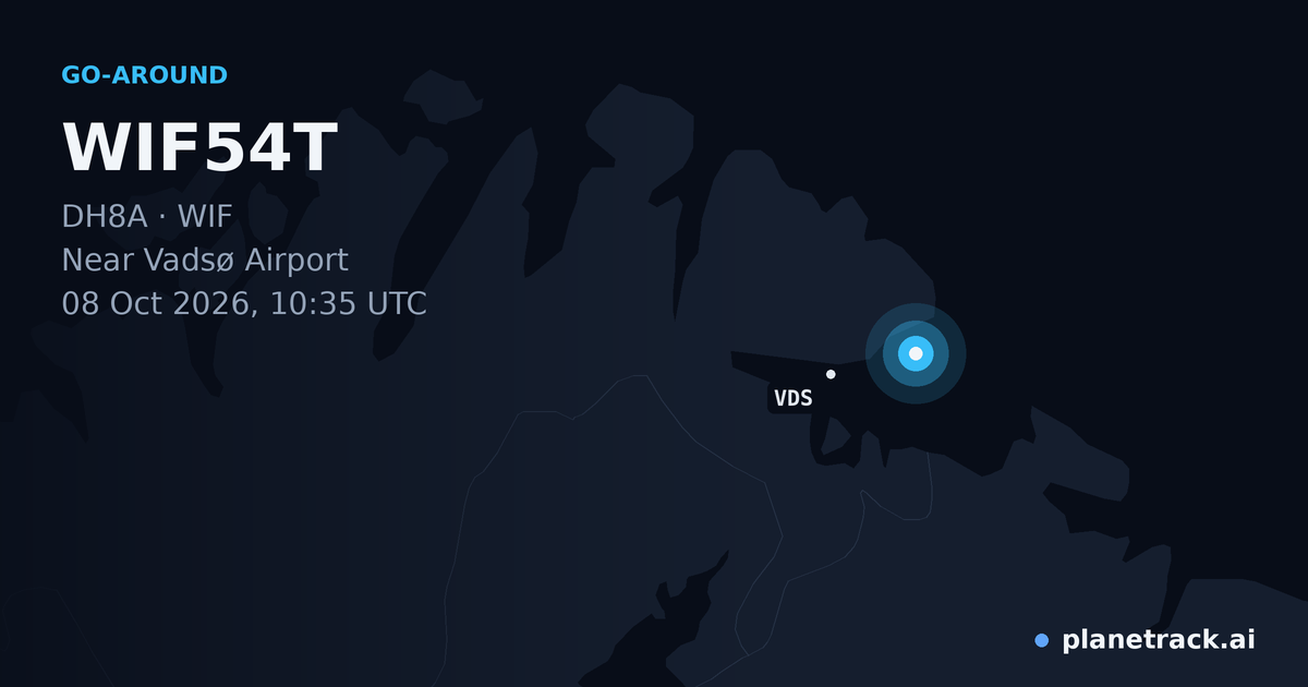 Map of where WIF54T's go-around happened