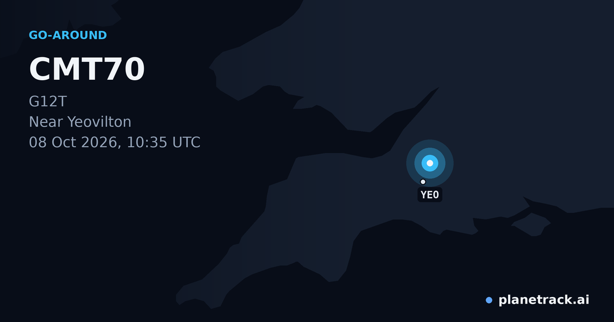 Map of where CMT70's go-around happened