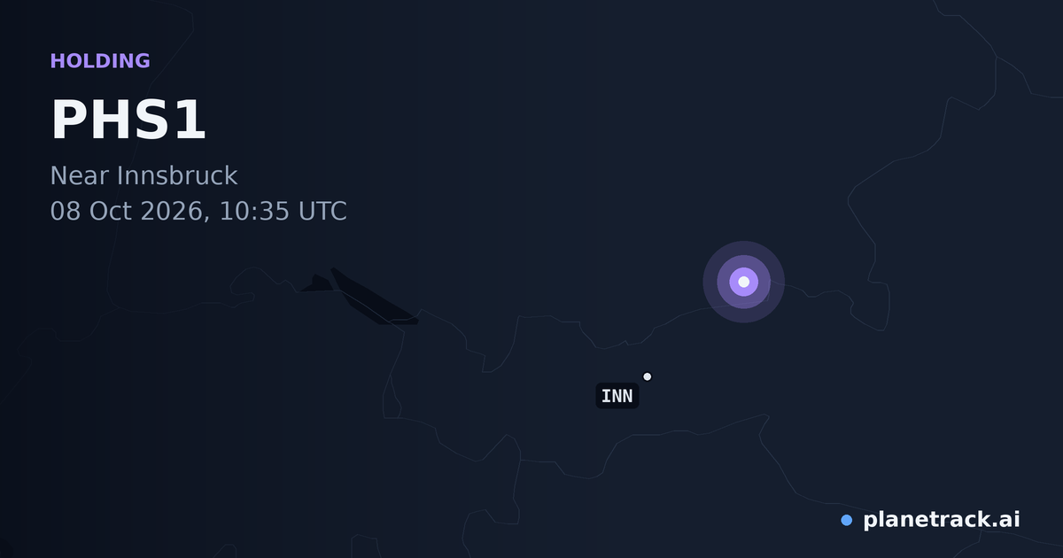 Map of where PHS1's holding pattern happened
