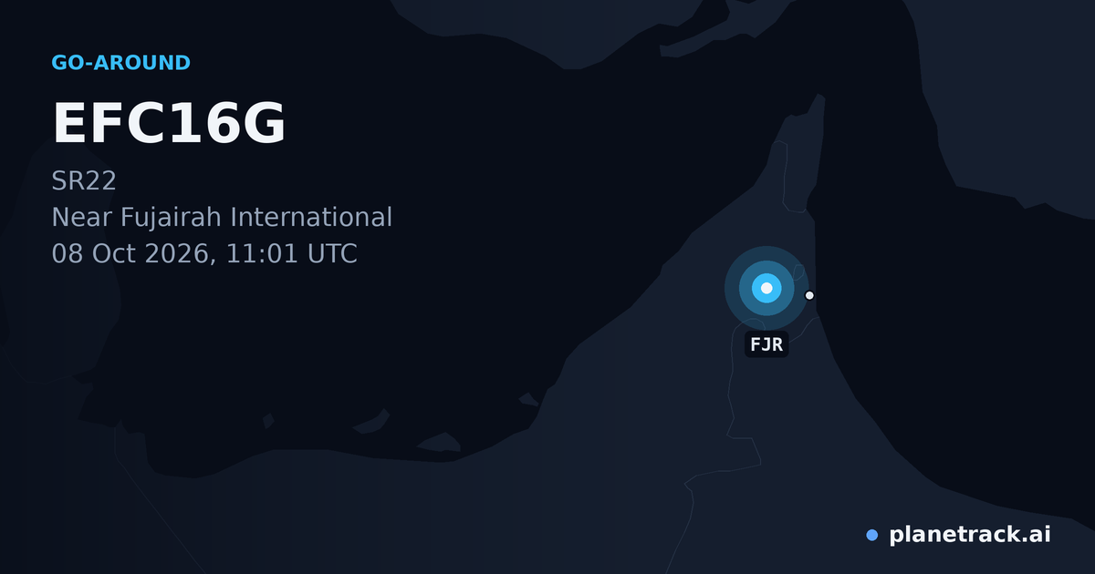 Map of where EFC16G's go-around happened