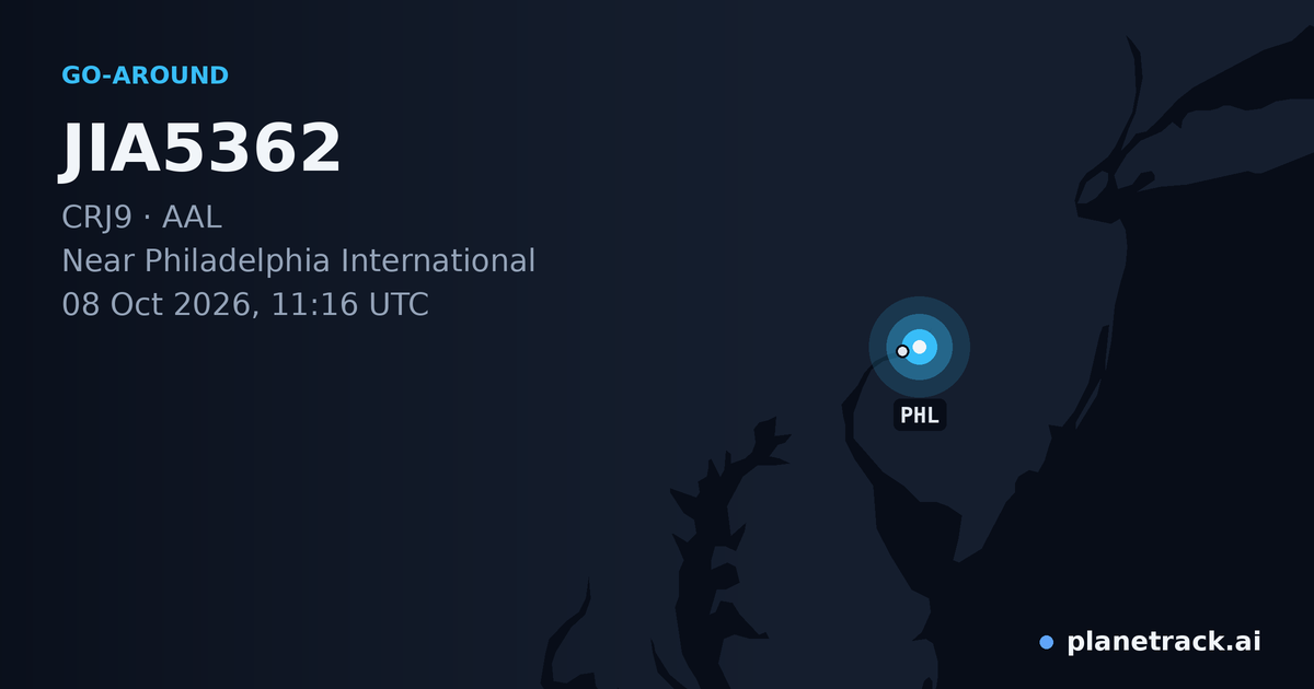 Map of where JIA5362's go-around happened