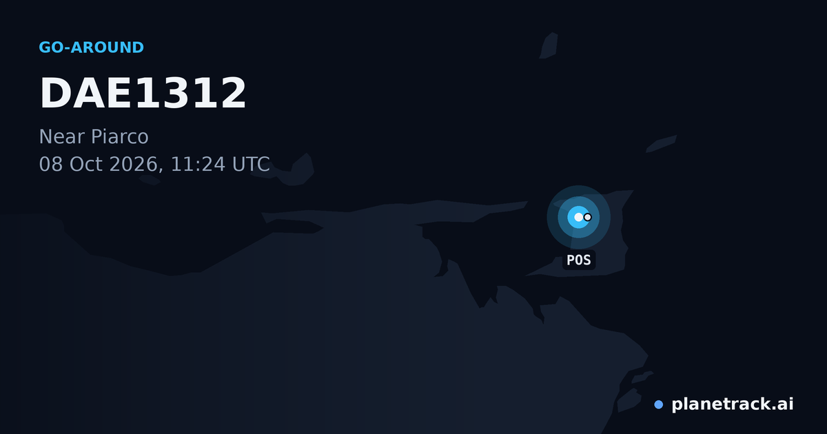 Map of where DAE1312's go-around happened