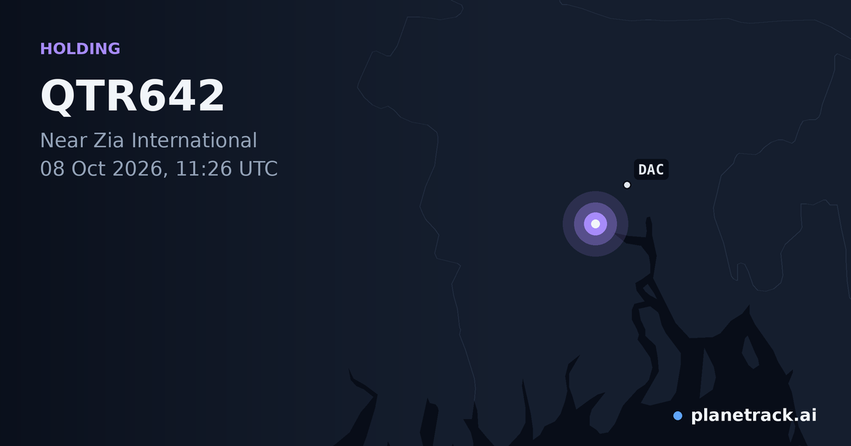 Map of where QTR642's holding pattern happened