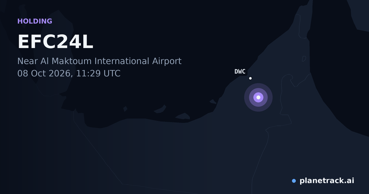 Map of where EFC24L's holding pattern happened