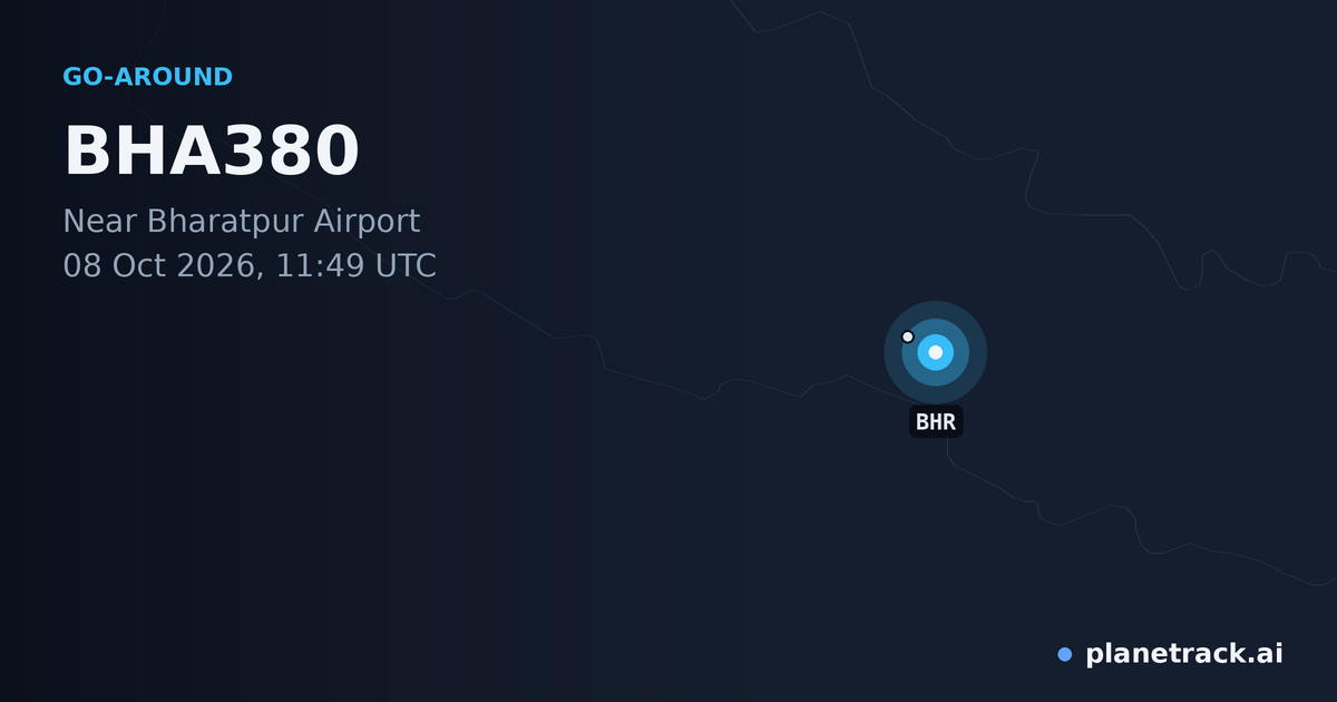 Map of where BHA380's go-around happened