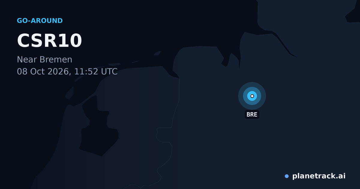 Map of where CSR10's go-around happened