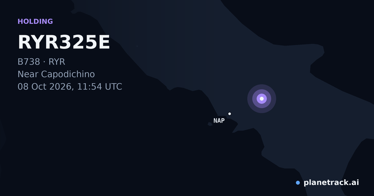 Map of where RYR325E's holding pattern happened
