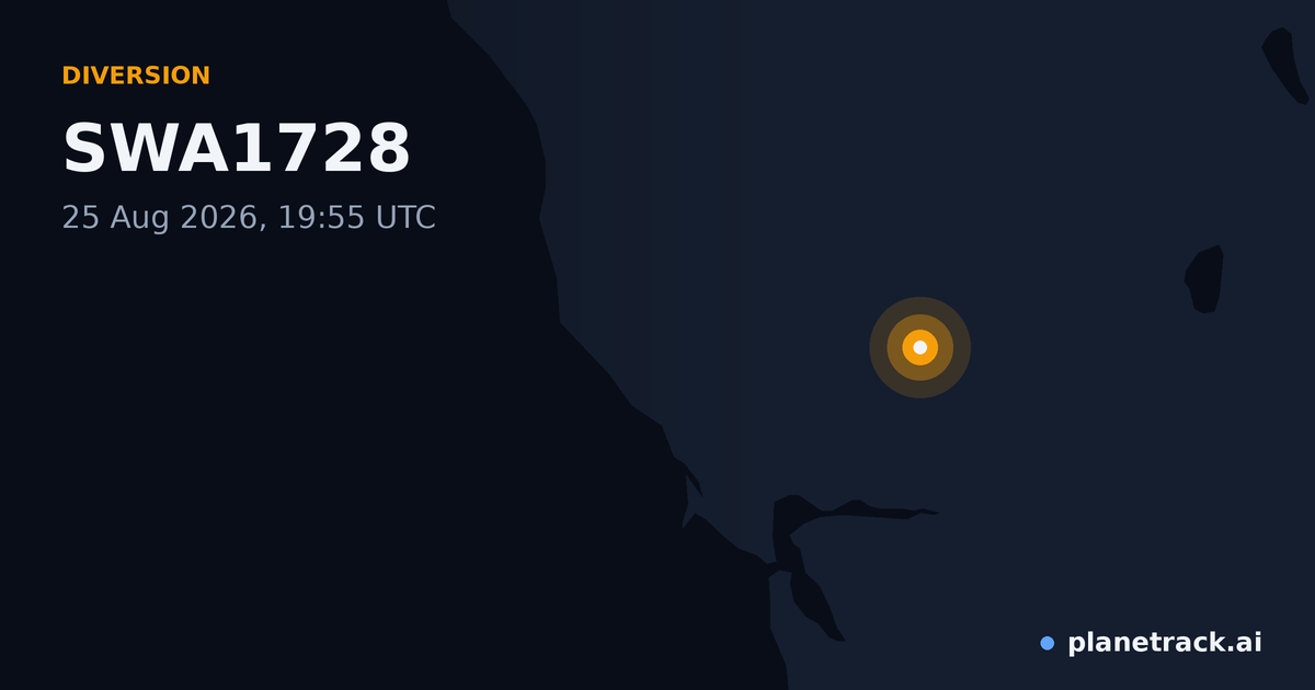 Map of where SWA1728's diversion happened