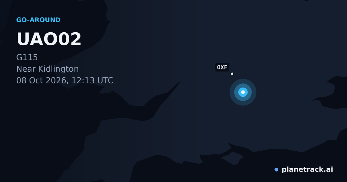 Map of where UAO02's go-around happened