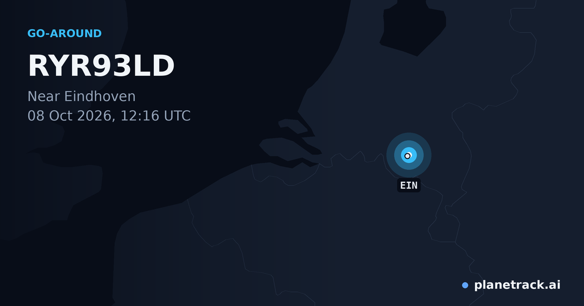 Map of where RYR93LD's go-around happened