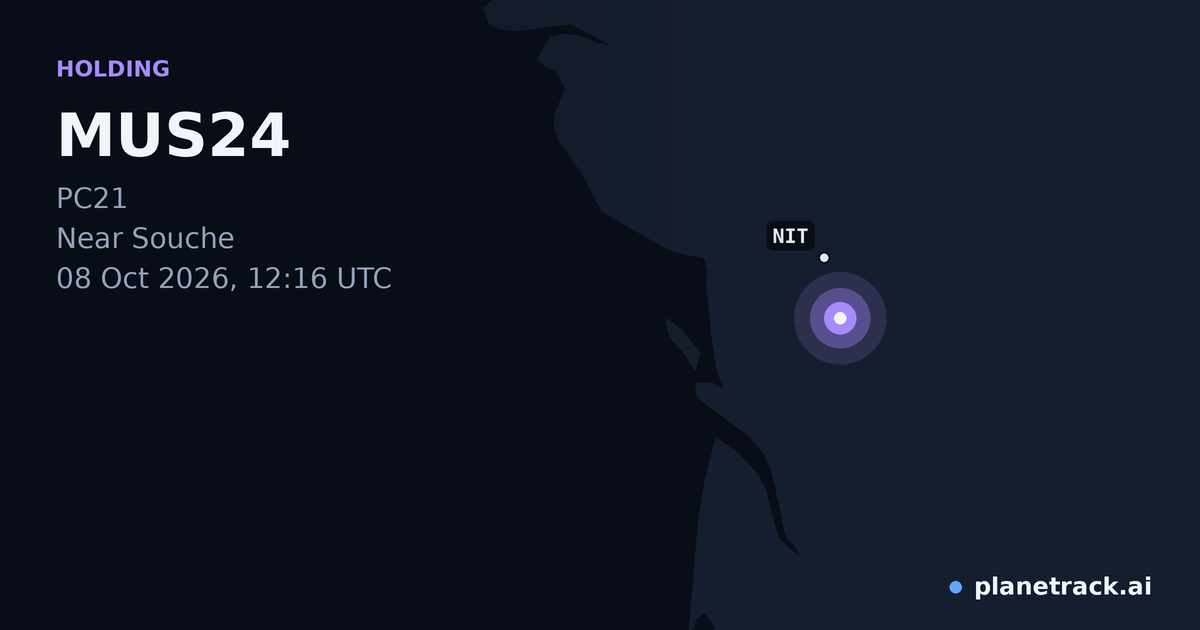 Map of where MUS24's holding pattern happened