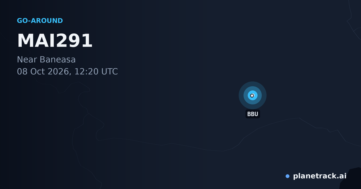 Map of where MAI291's go-around happened