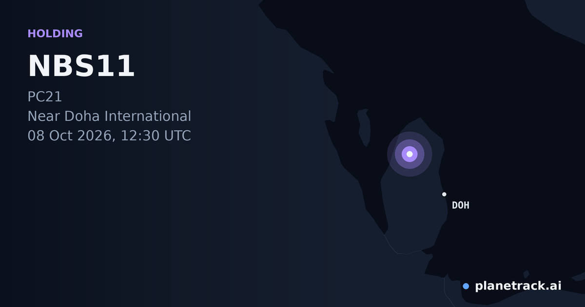 Map of where NBS11's holding pattern happened