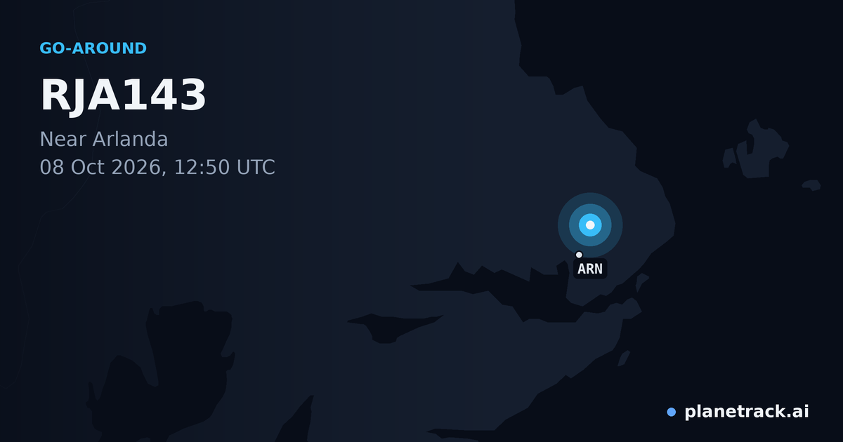 Map of where RJA143's go-around happened