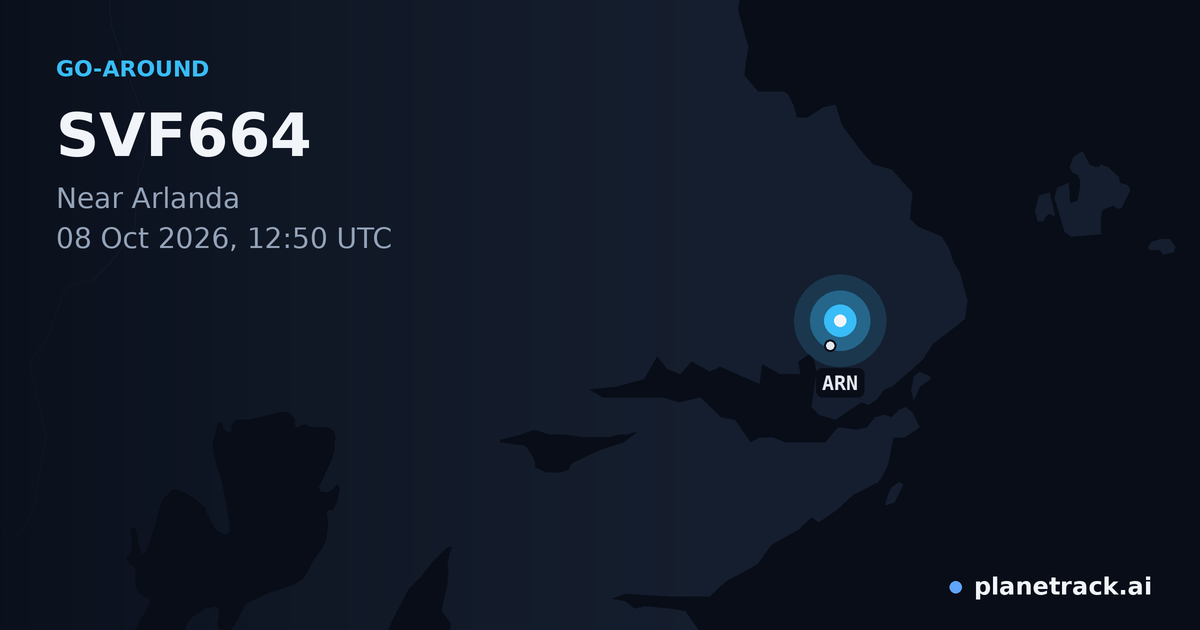 Map of where SVF664's go-around happened