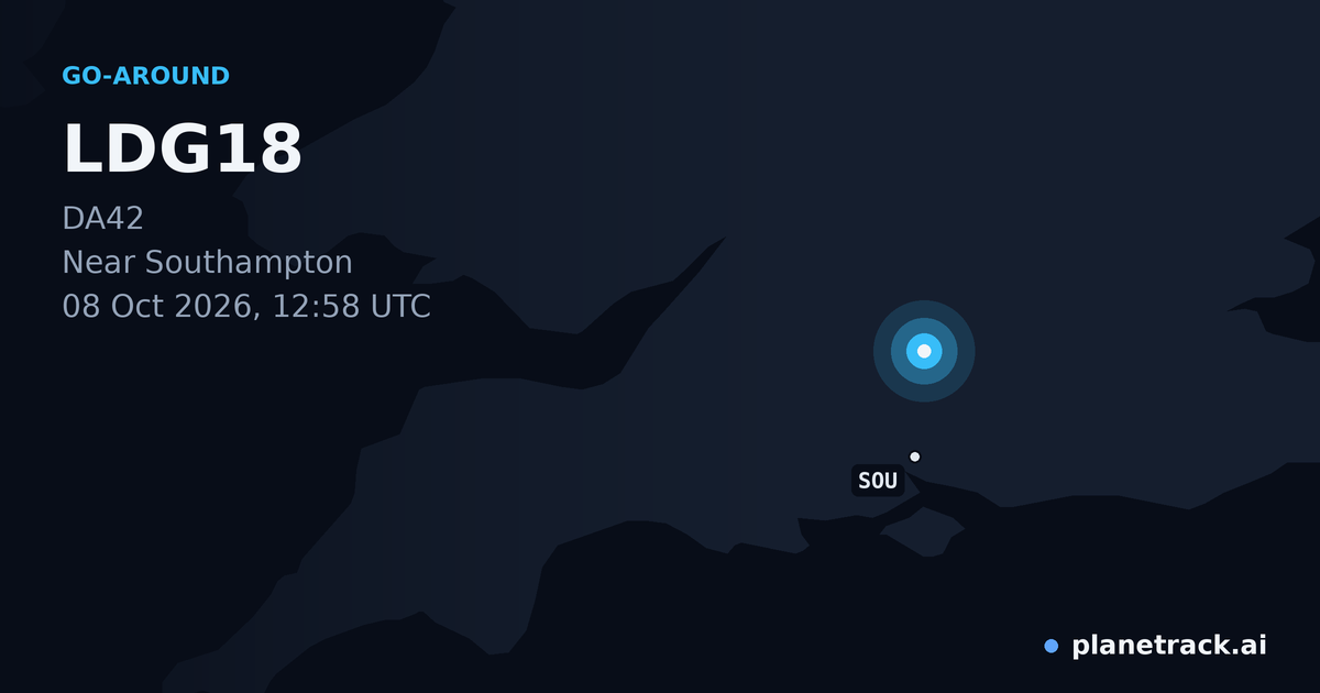 Map of where LDG18's go-around happened