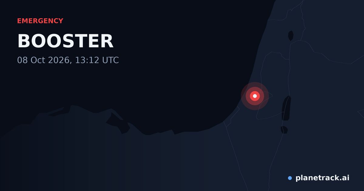 Map of where BOOSTER's emergency: squawk 7600 happened