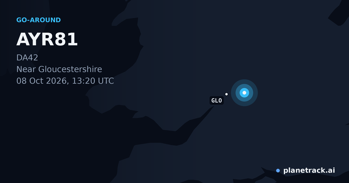 Map of where AYR81's go-around happened