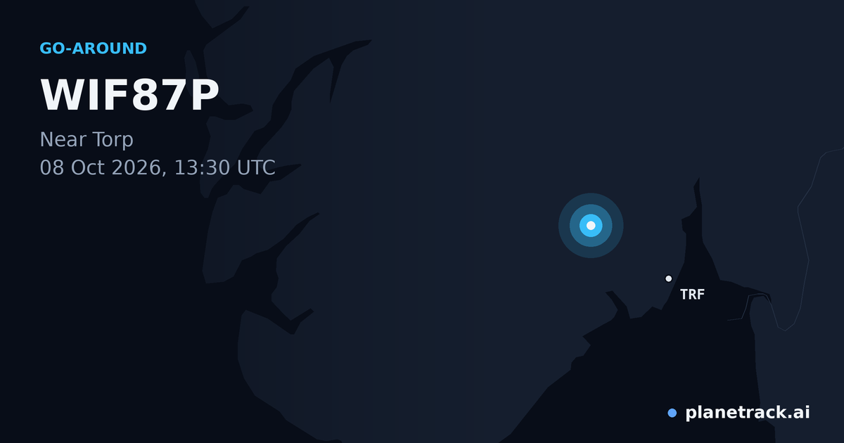 Map of where WIF87P's go-around happened