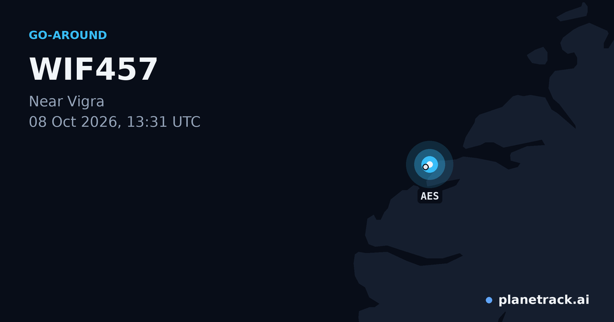 Map of where WIF457's go-around happened