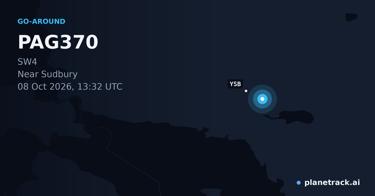 Map of where PAG370's go-around happened