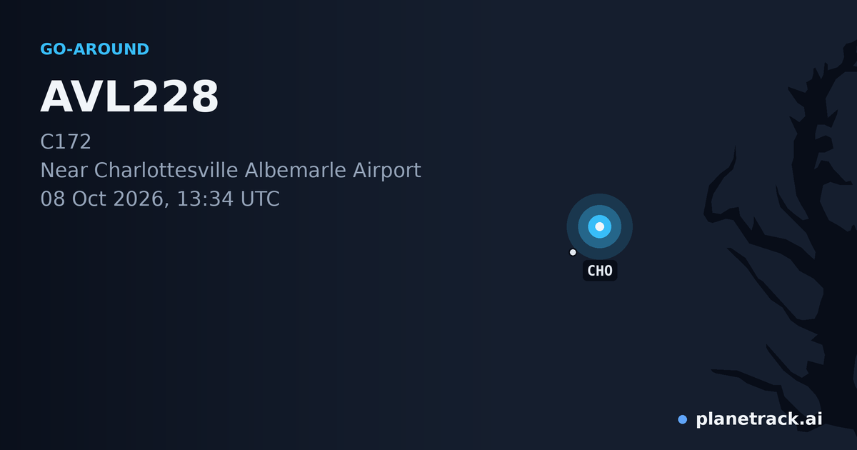 Map of where AVL228's go-around happened