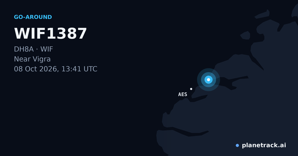 Map of where WIF1387's go-around happened