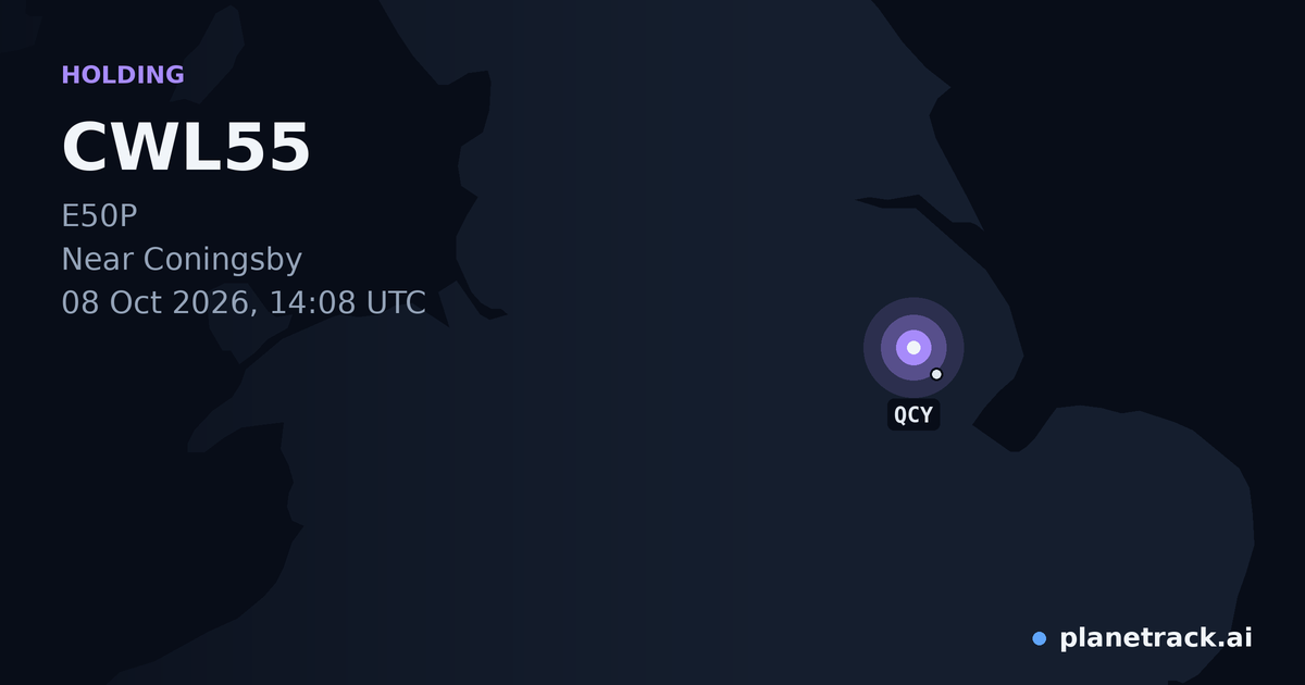 Map of where CWL55's holding pattern happened