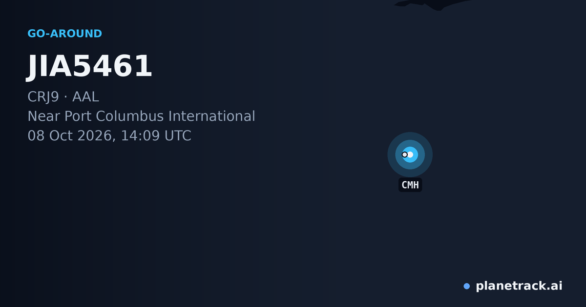Map of where JIA5461's go-around happened