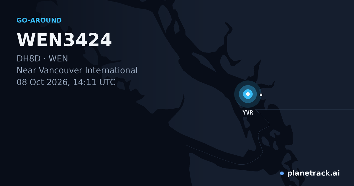 Map of where WEN3424's go-around happened