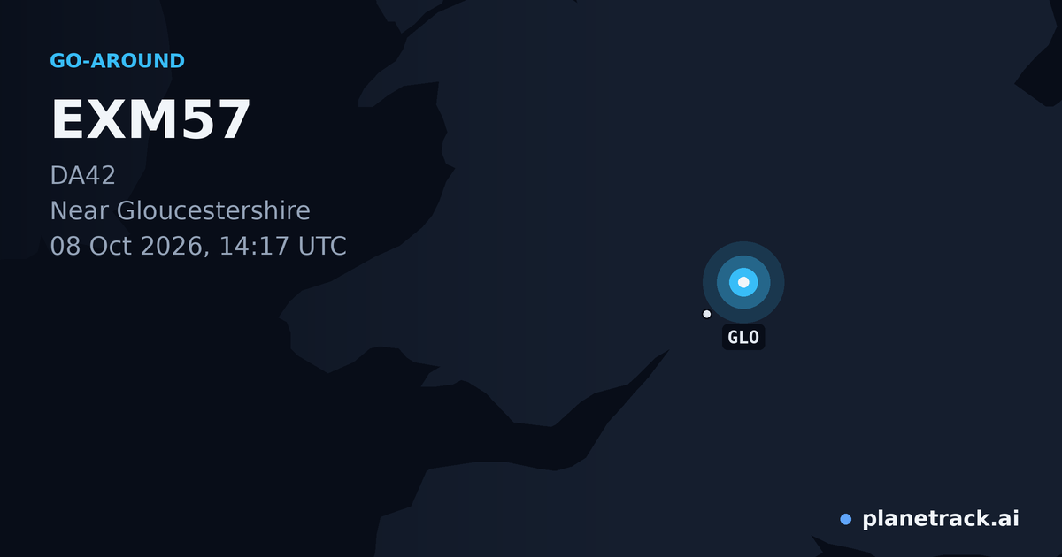 Map of where EXM57's go-around happened