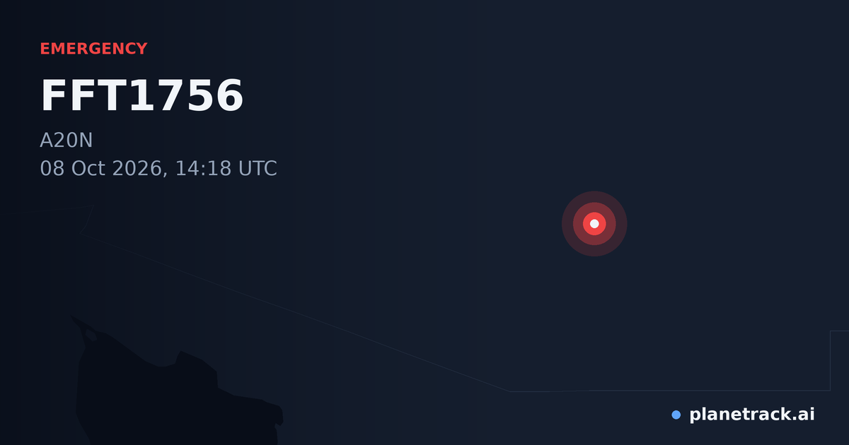 Map of where FFT1756's emergency: squawk 7600 happened
