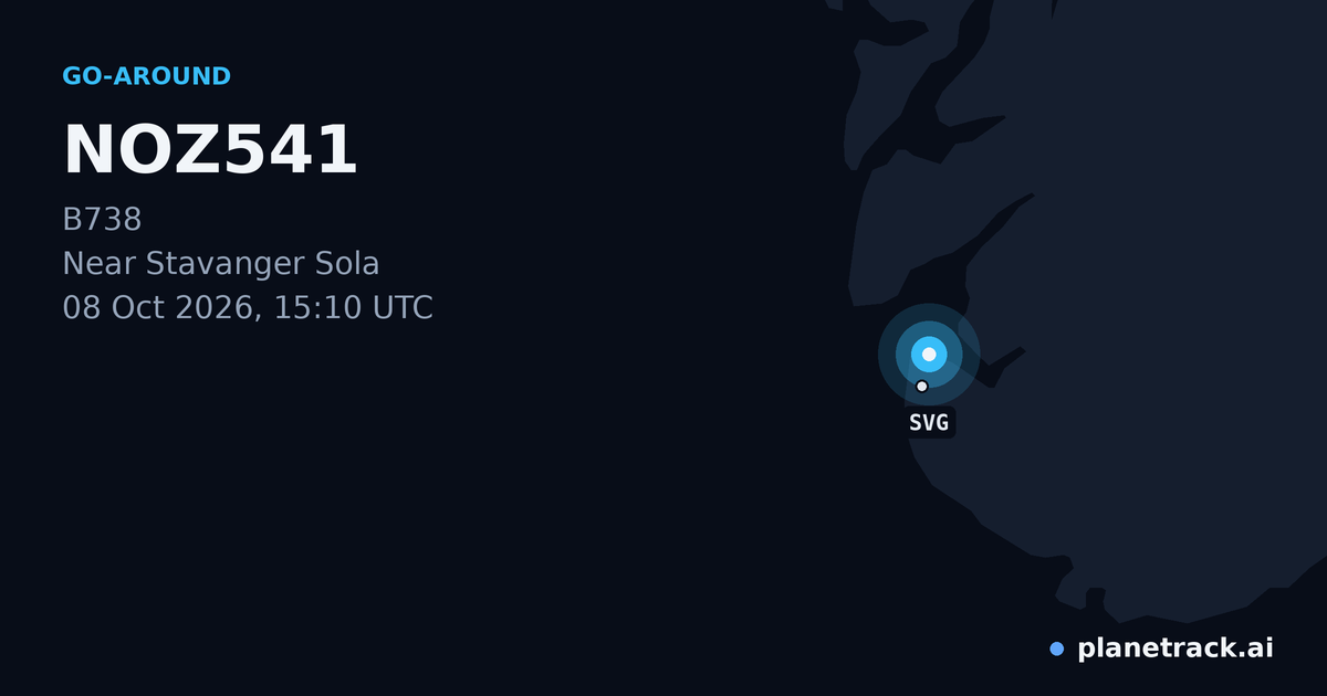 Map of where NOZ541's go-around happened