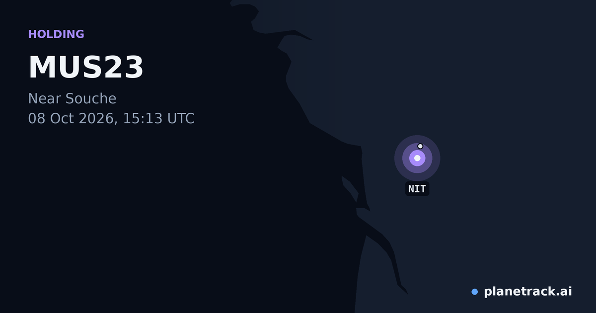 Map of where MUS23's holding pattern happened