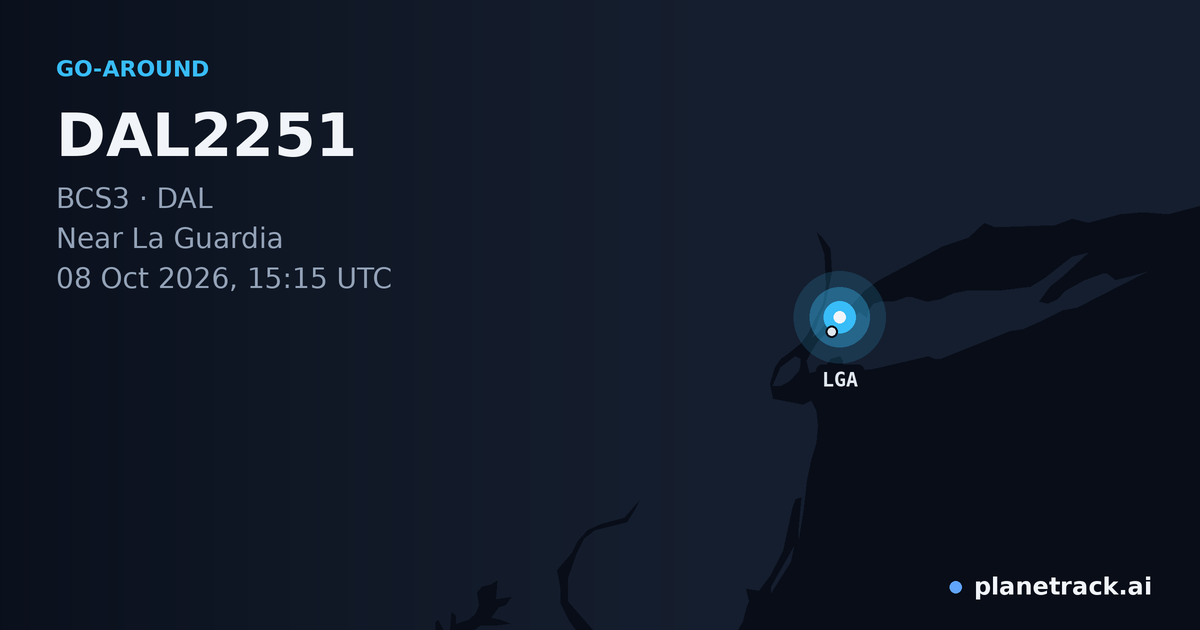 Map of where DAL2251's go-around happened