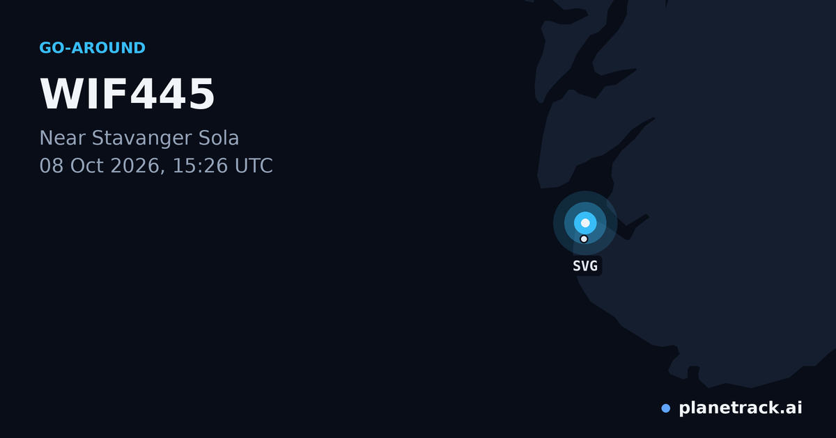 Map of where WIF445's go-around happened