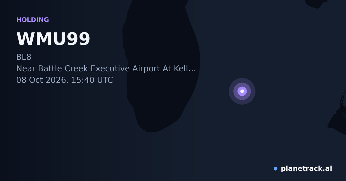 Map of where WMU99's holding pattern happened