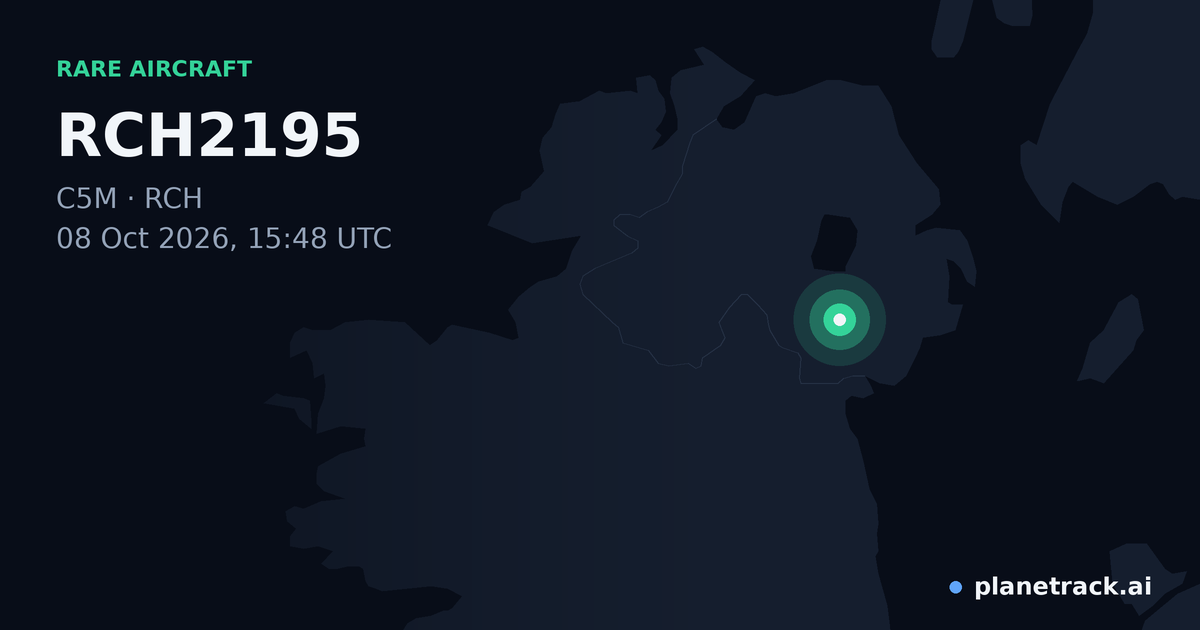 Map of where RCH2195's rare aircraft happened