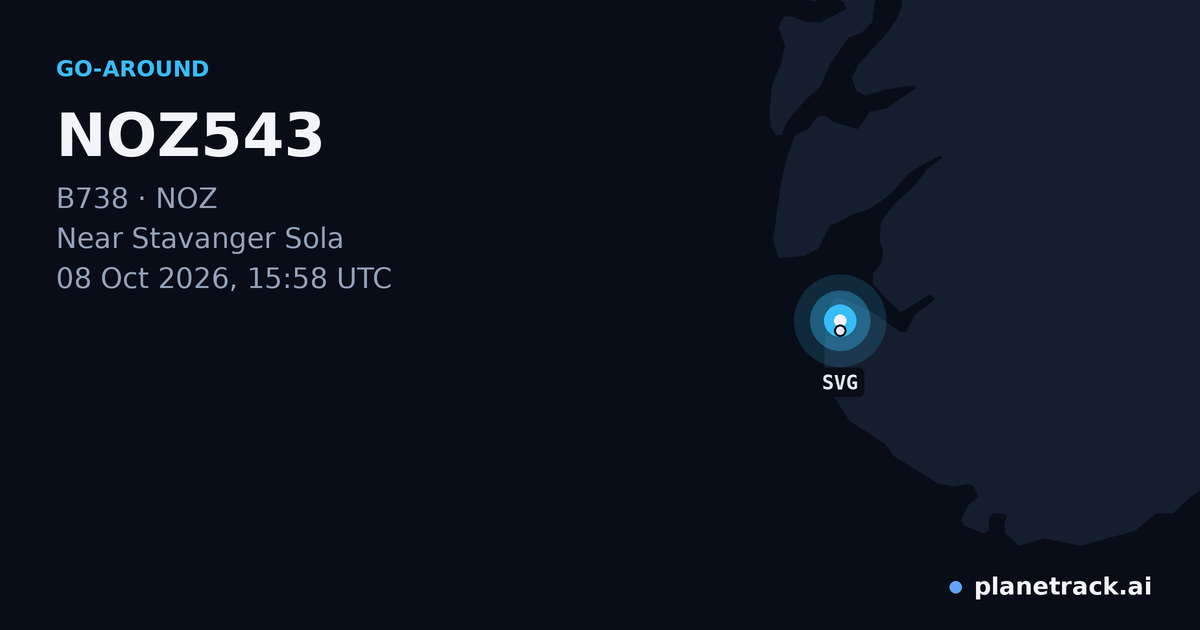 Map of where NOZ543's go-around happened