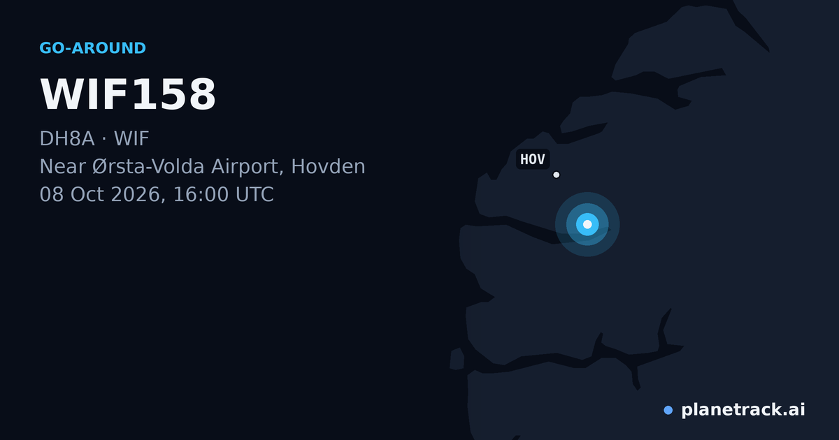 Map of where WIF158's go-around happened